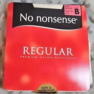 No Nonsense Regular Nylon Spandex Pantyhose, Off White, Size B Formal Princess